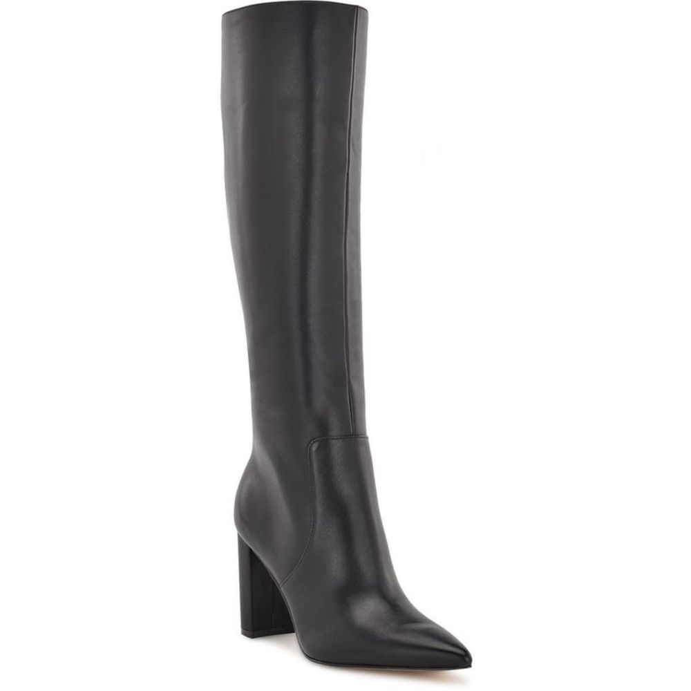Nine West Black Heeled Knee-High Boots (wide calf)